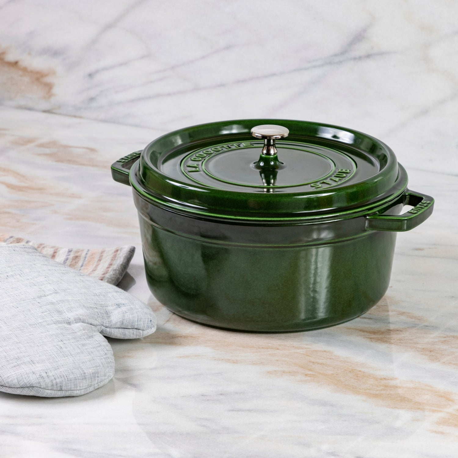 Staub Round Cocotte, Basil – Be Home - Main Image