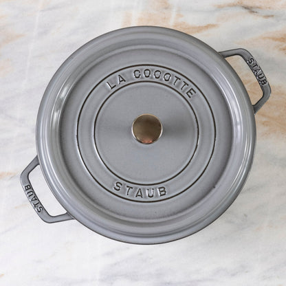 Staub Round Cocotte, 5.5qt, Graphite Grey