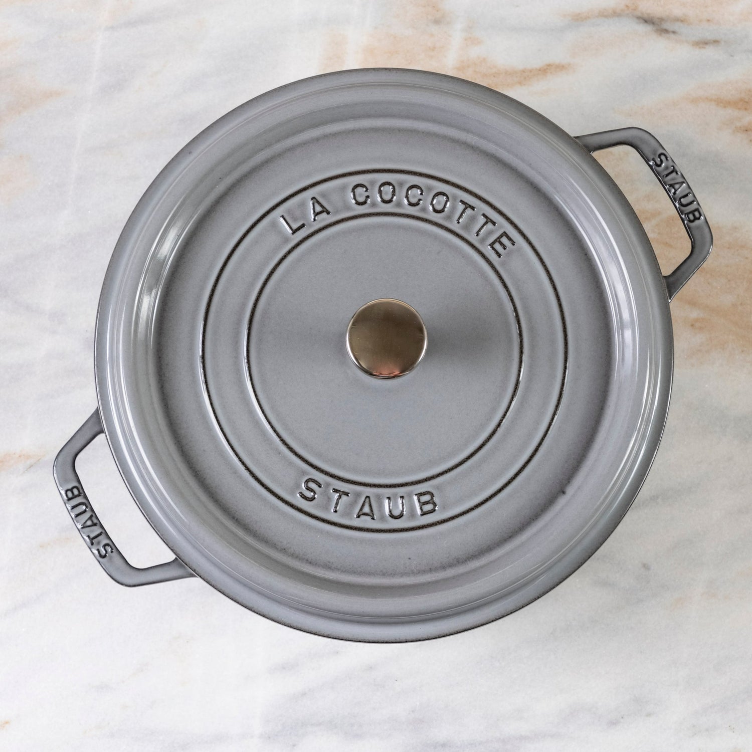 Staub Cast Iron 5.5 qt. Graphite Grey Round Cocotte