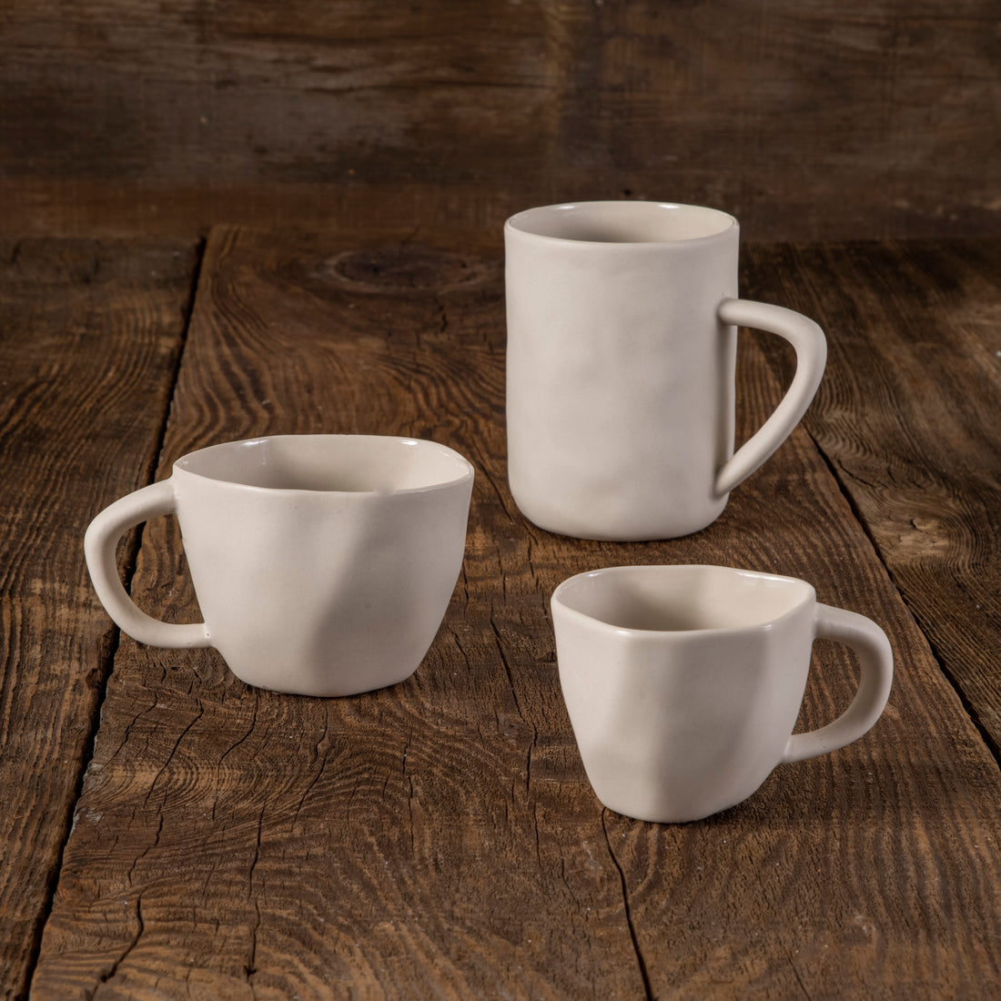 Tam Stoneware Mug, Pearl, Set of 4