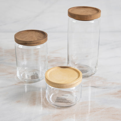 Glass Containers, Set of 3