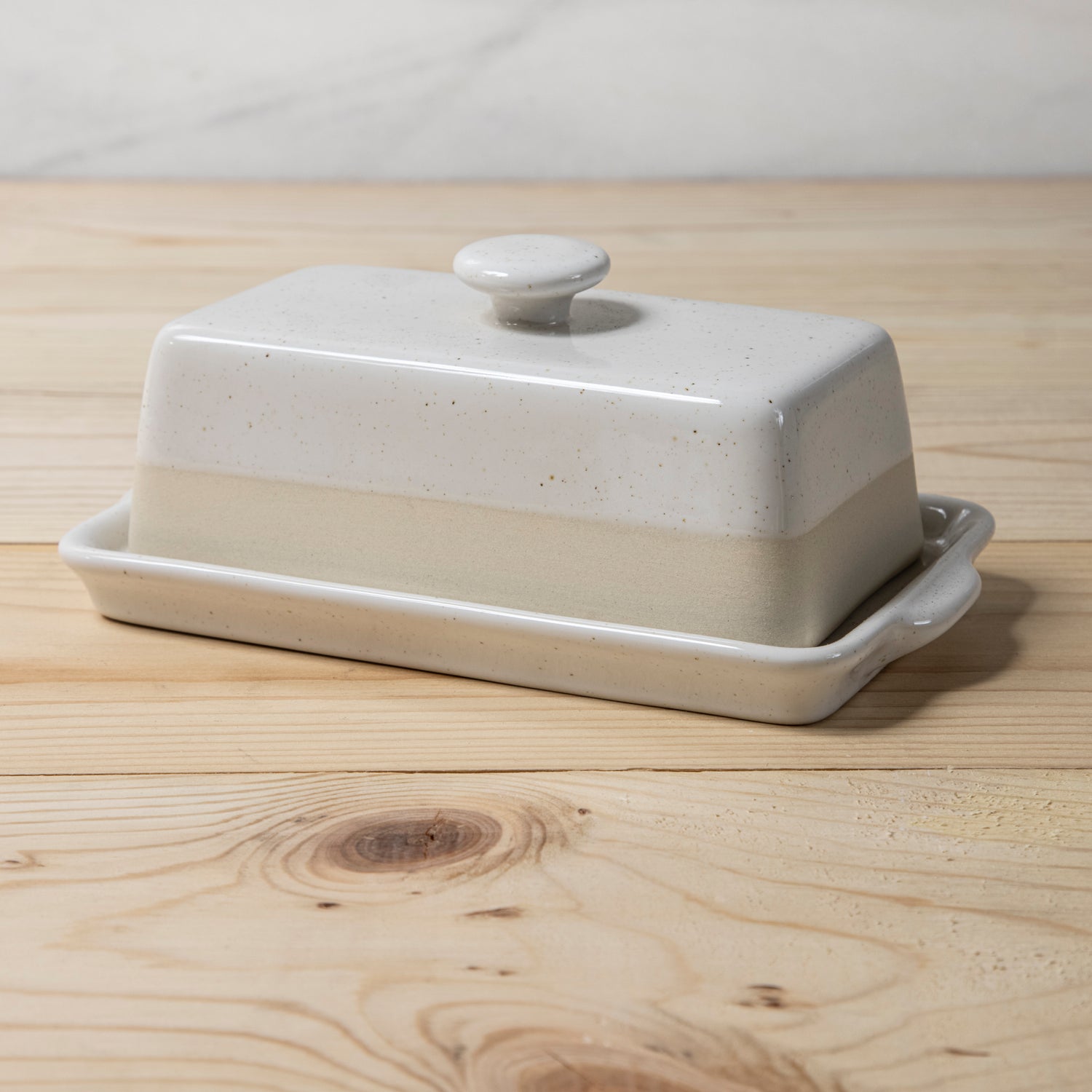 Fattoria Rectangular Butter Dish, White