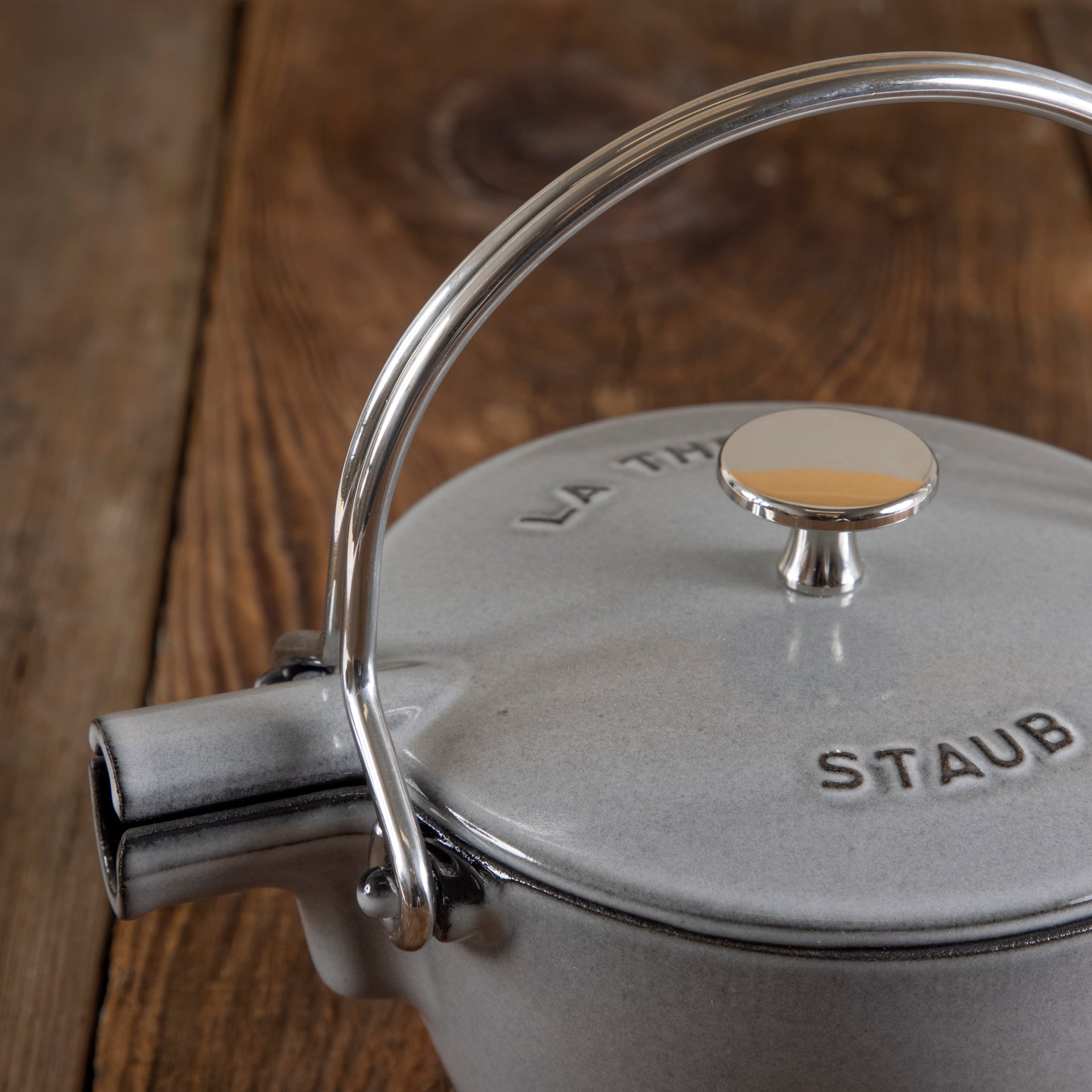 Staub Cast Iron Round Tea Kettle, 1QT, Enameled Cast Iron, Made in