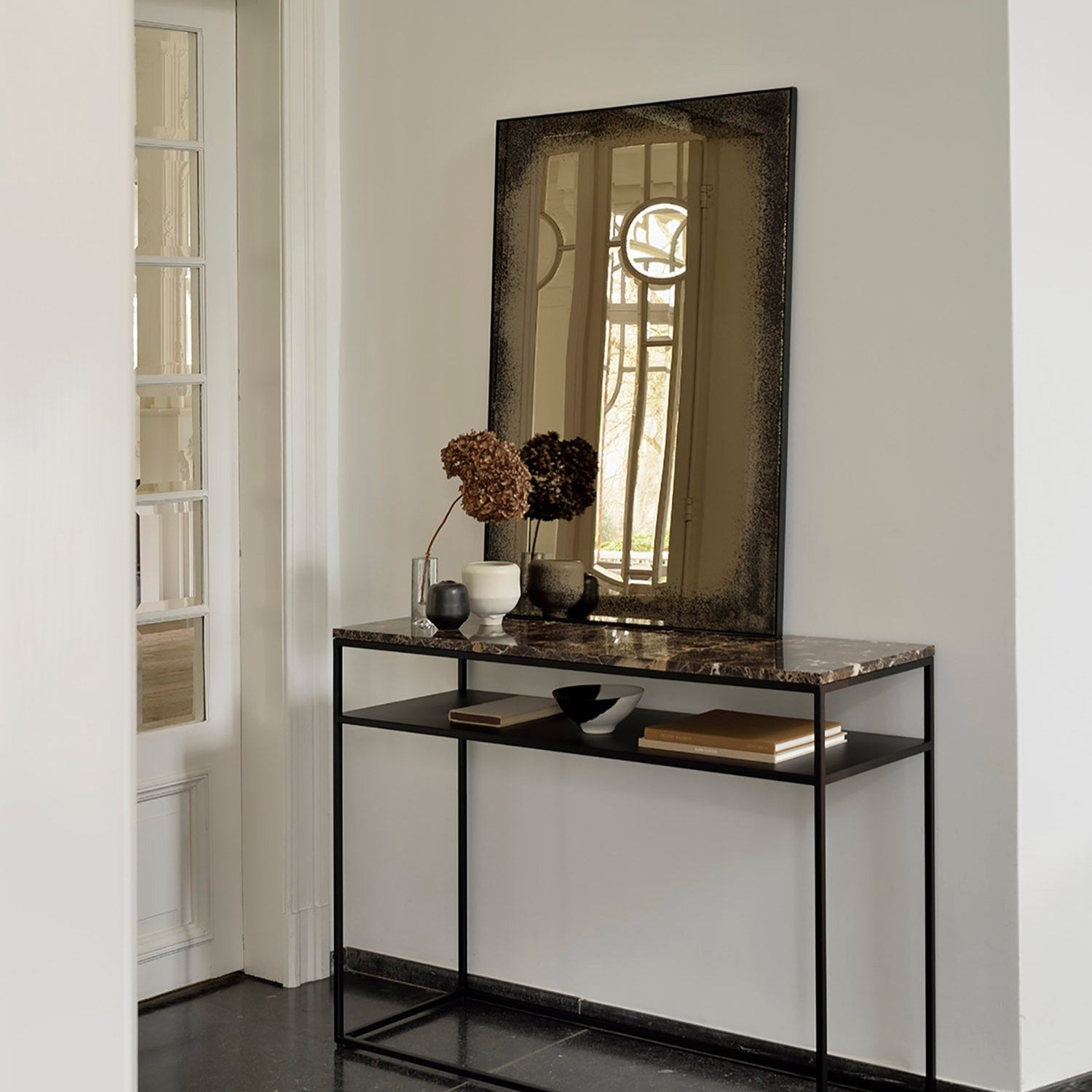 Aged Wall Mirror, 42&quot;, Bronze