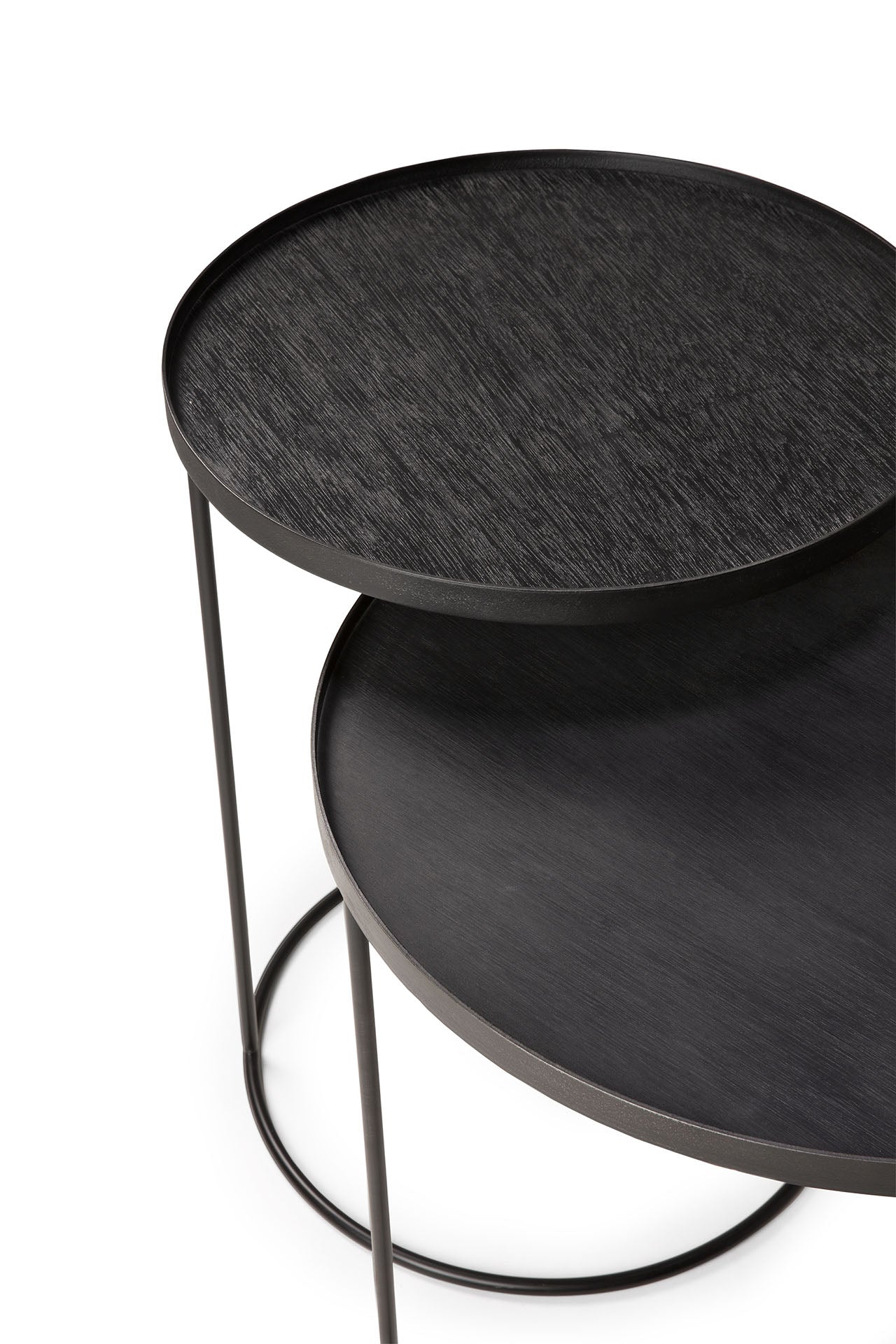 Round Tray Side Tables, Set of 2 (Trays Not Included)