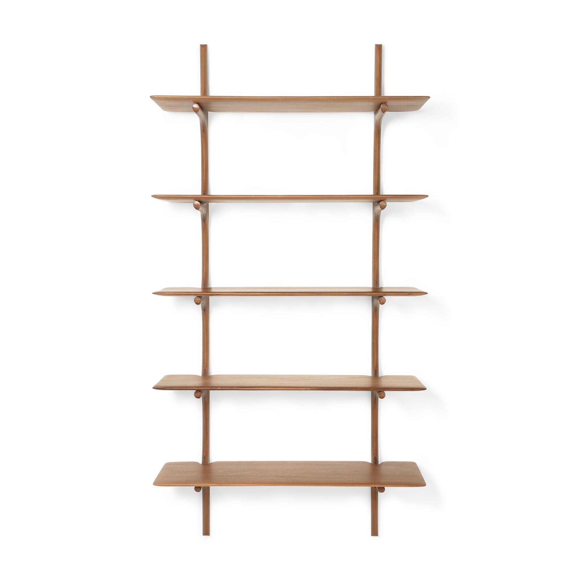 Pi Mahogany Wall Shelf, 5 Shelves