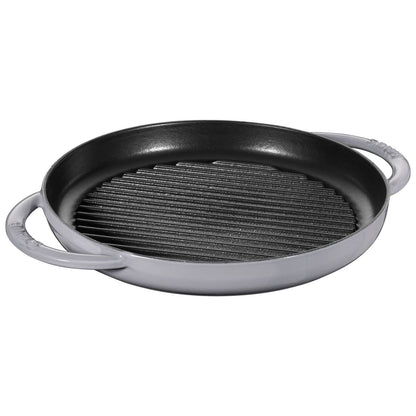 Staub Round Double Handle Pure Grill, 10&quot;, Graphite Grey