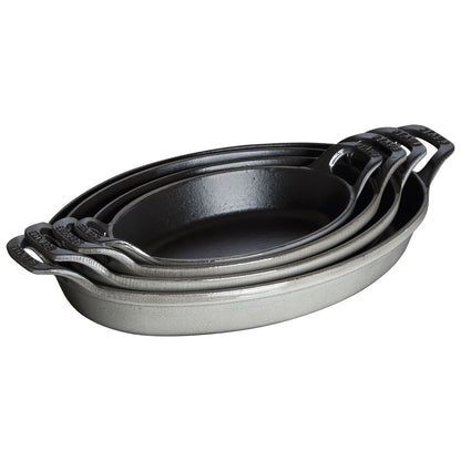 Staub Oval Baking Dish, 9.5&quot;, Graphite Grey