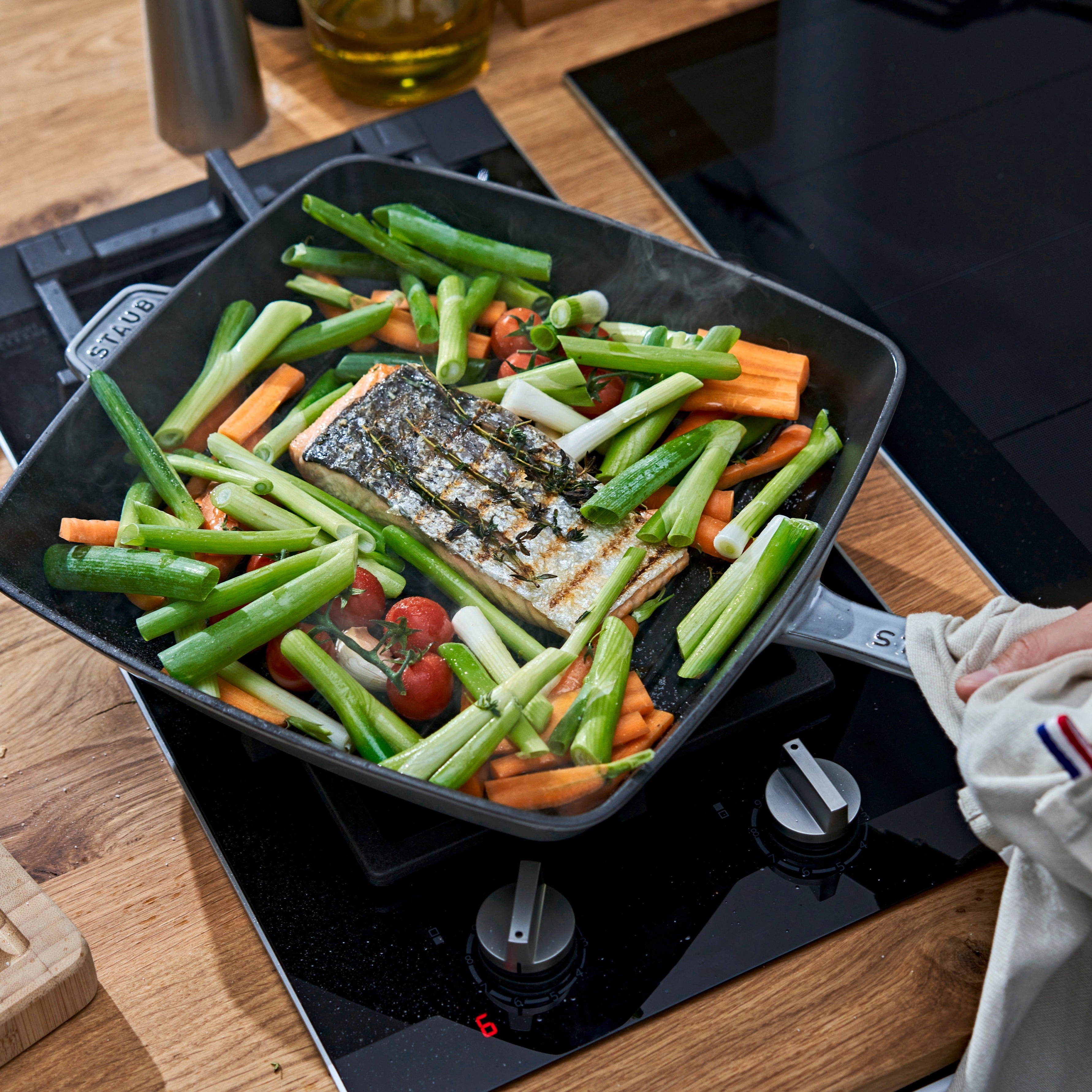 Staub Square Grill Pan, 10&quot;, Graphite Grey