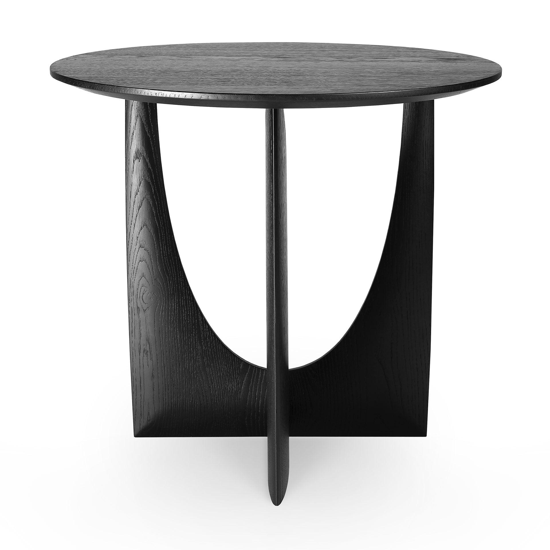 Geometric Side Table, Black Oak