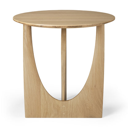 Geometric Side Table, Oak