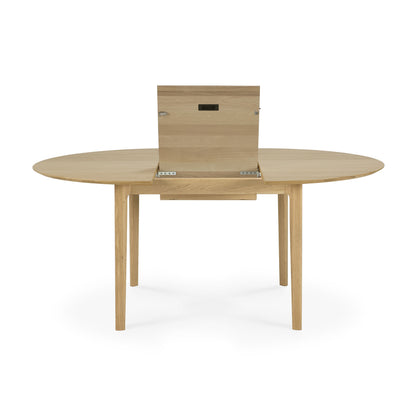 Bok Solid Oak Extendable Dining Table, Round 51&quot;/ 71&quot;