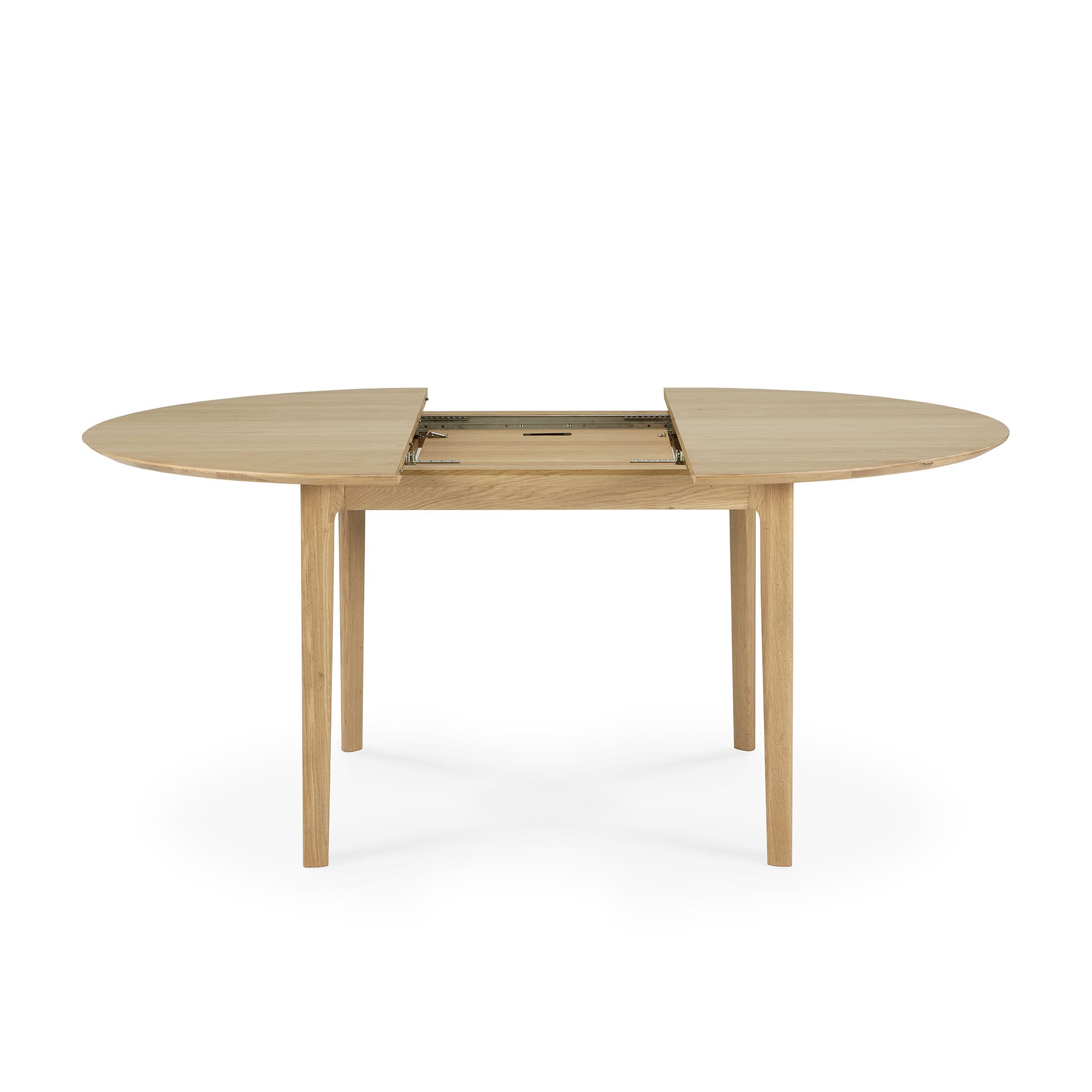 Bok Solid Oak Extendable Dining Table, Round 51&quot;/ 71&quot;