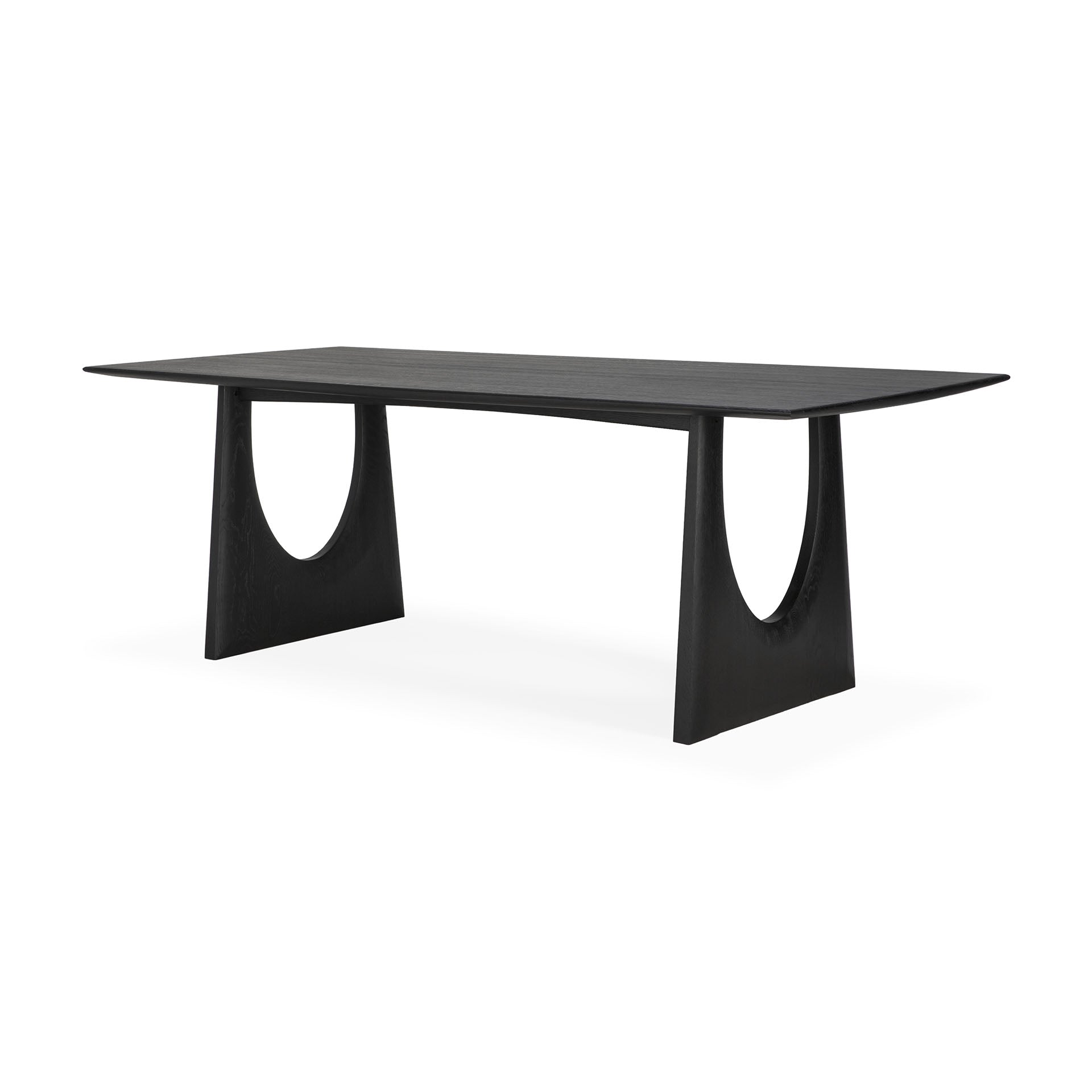 Geometric Black Oak Dining Table, 87&quot;