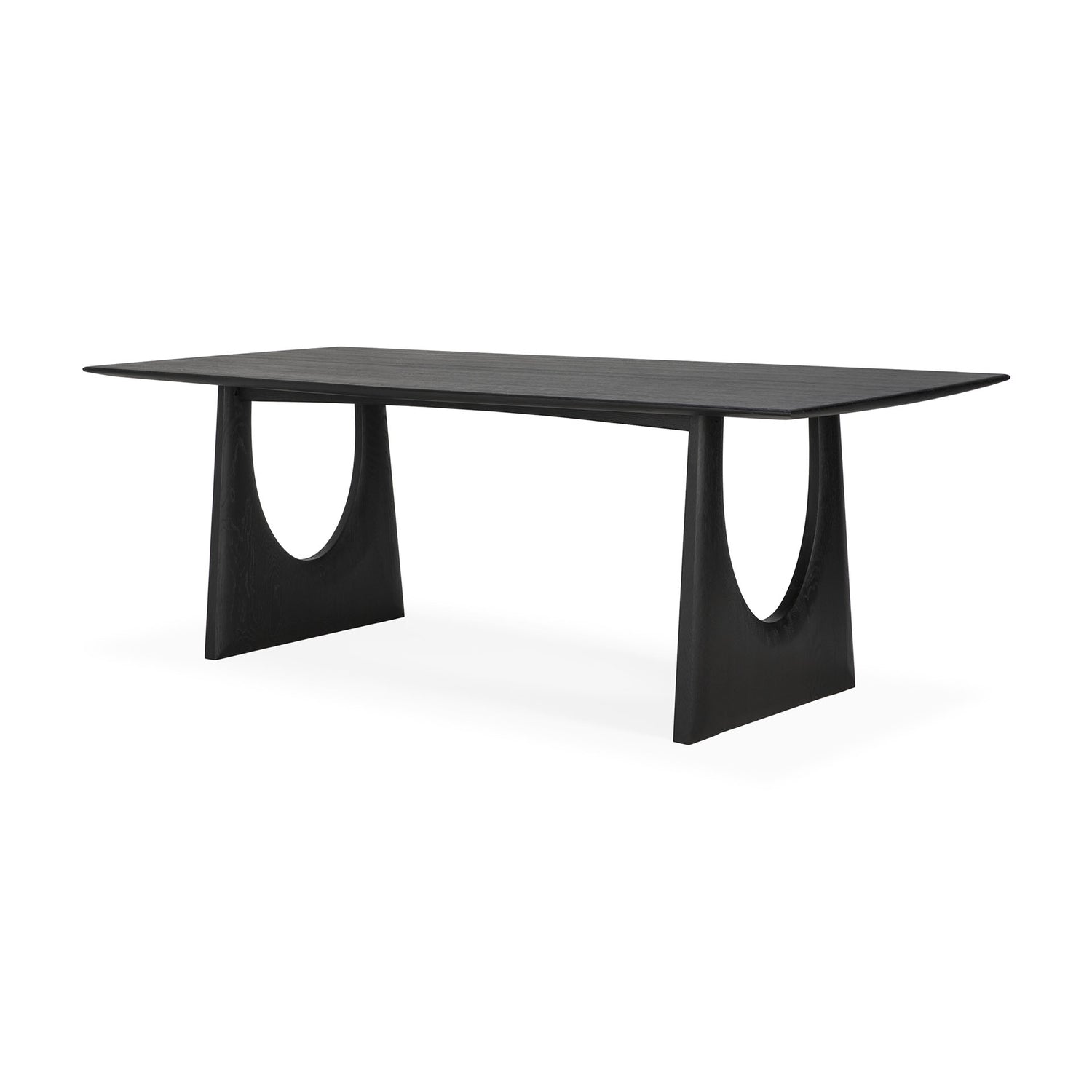 Geometric Black Oak Dining Table, 98&quot;