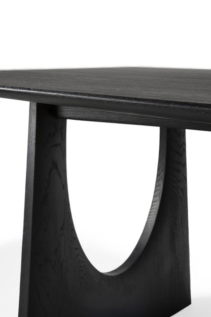 Geometric Black Oak Dining Table, 98&quot;