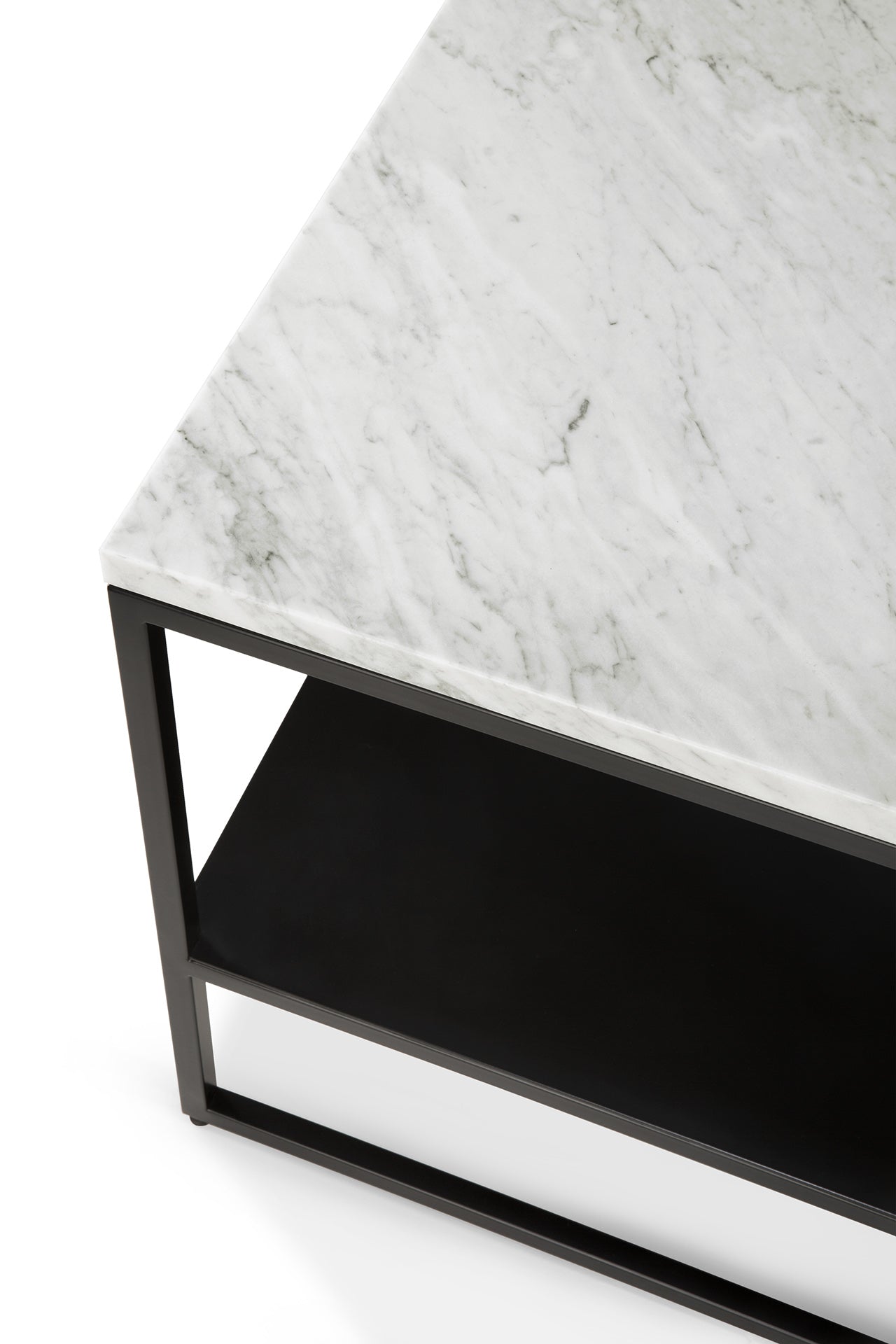 Stone Side Table, White Carrara Marble