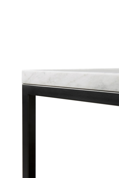 Stone Side Table, White Carrara Marble