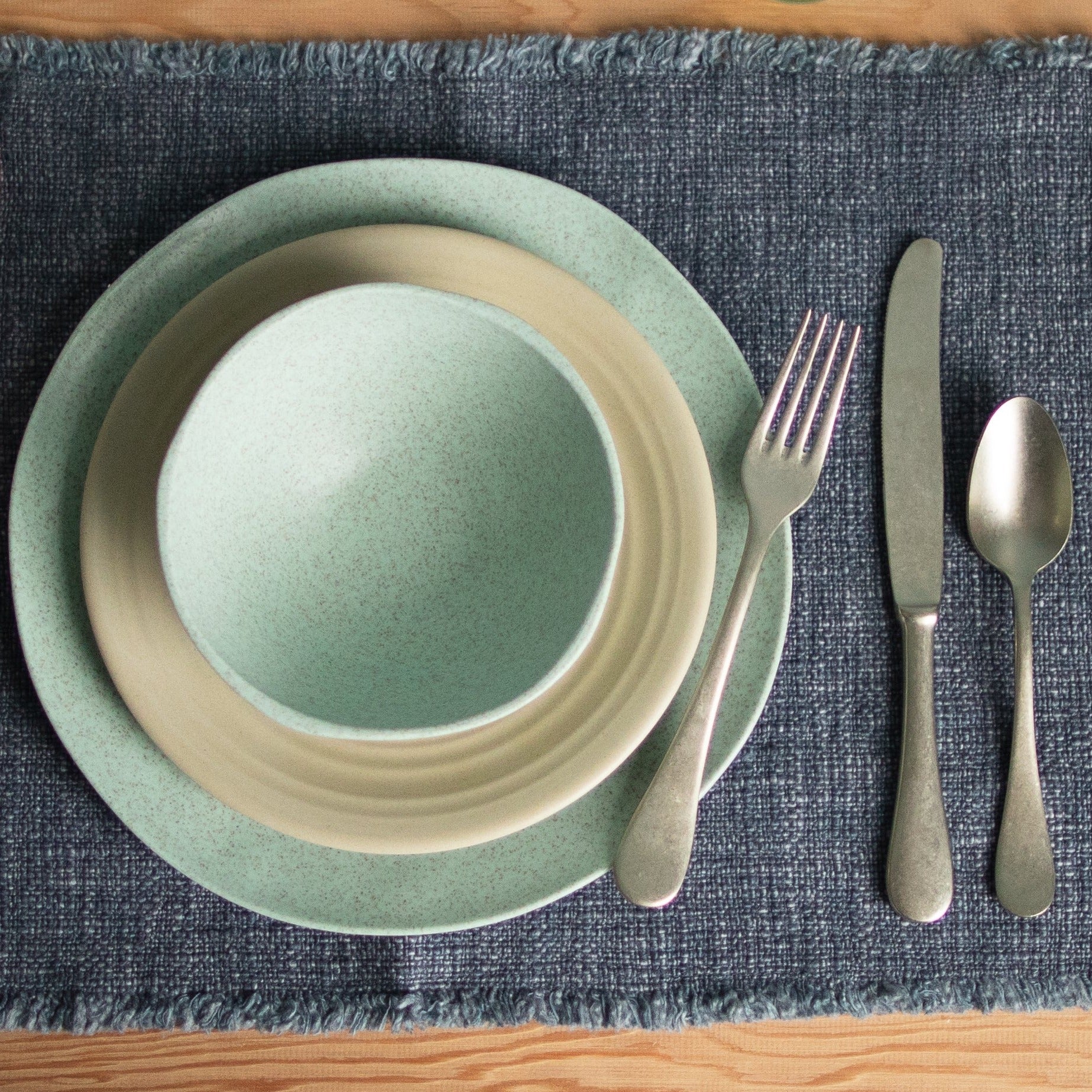 Al Fresco Organic Dinner Plate, Sage Green, Set of 4