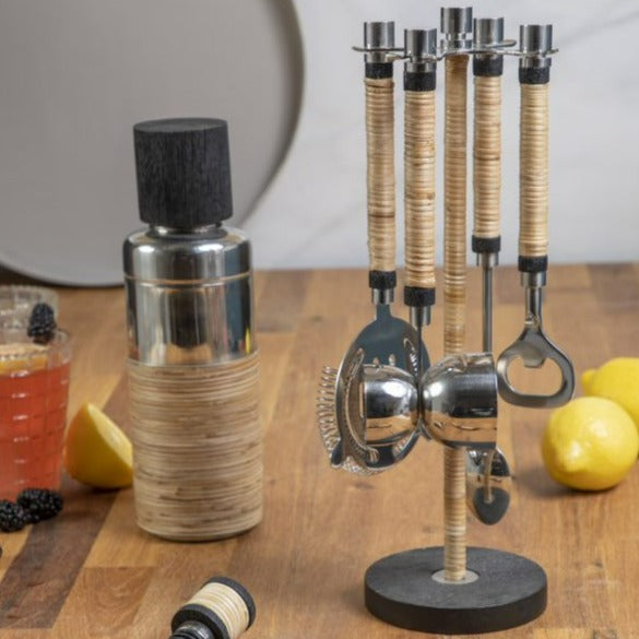 Arendal Rattan Hanging Bar Tool Set Be Home