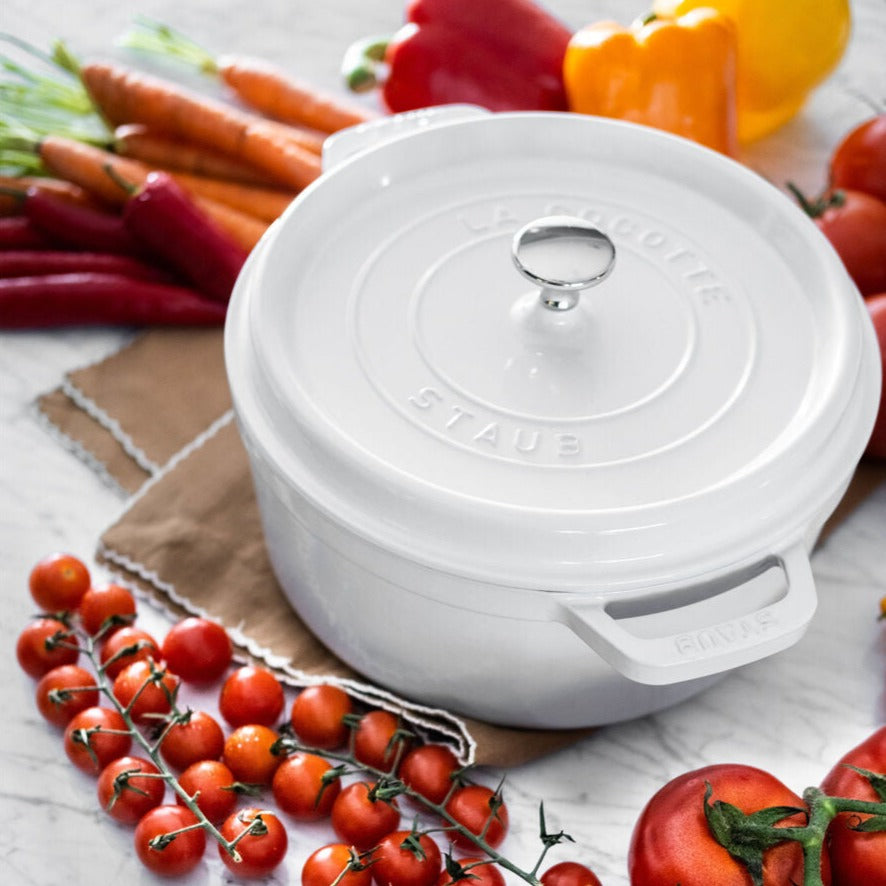 Staub Round Cocotte, 7qt, White