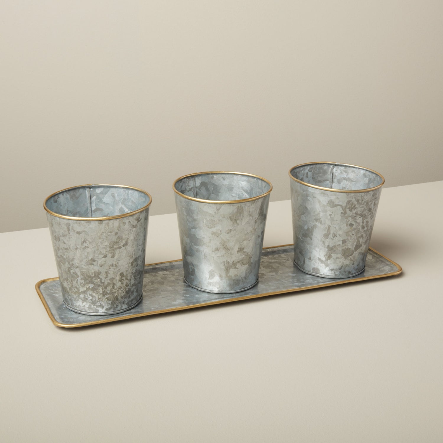 Galvanized Planter Trio