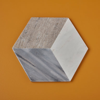 Geometric Marble Hexagon Board