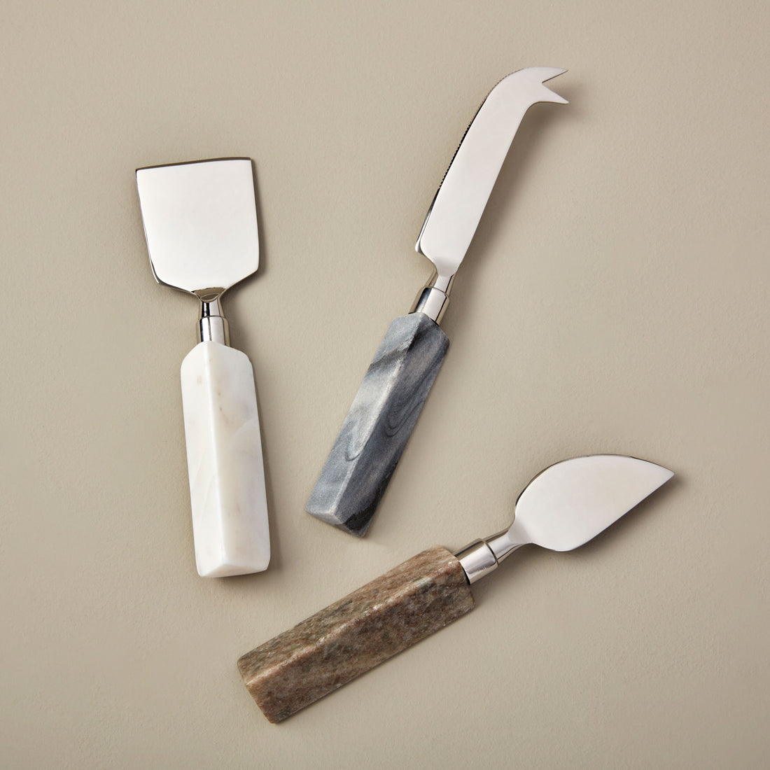 Geometric Marble Cheese Knife Set