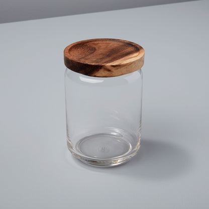 Glass Container with Acacia Lid Medium – Be Home