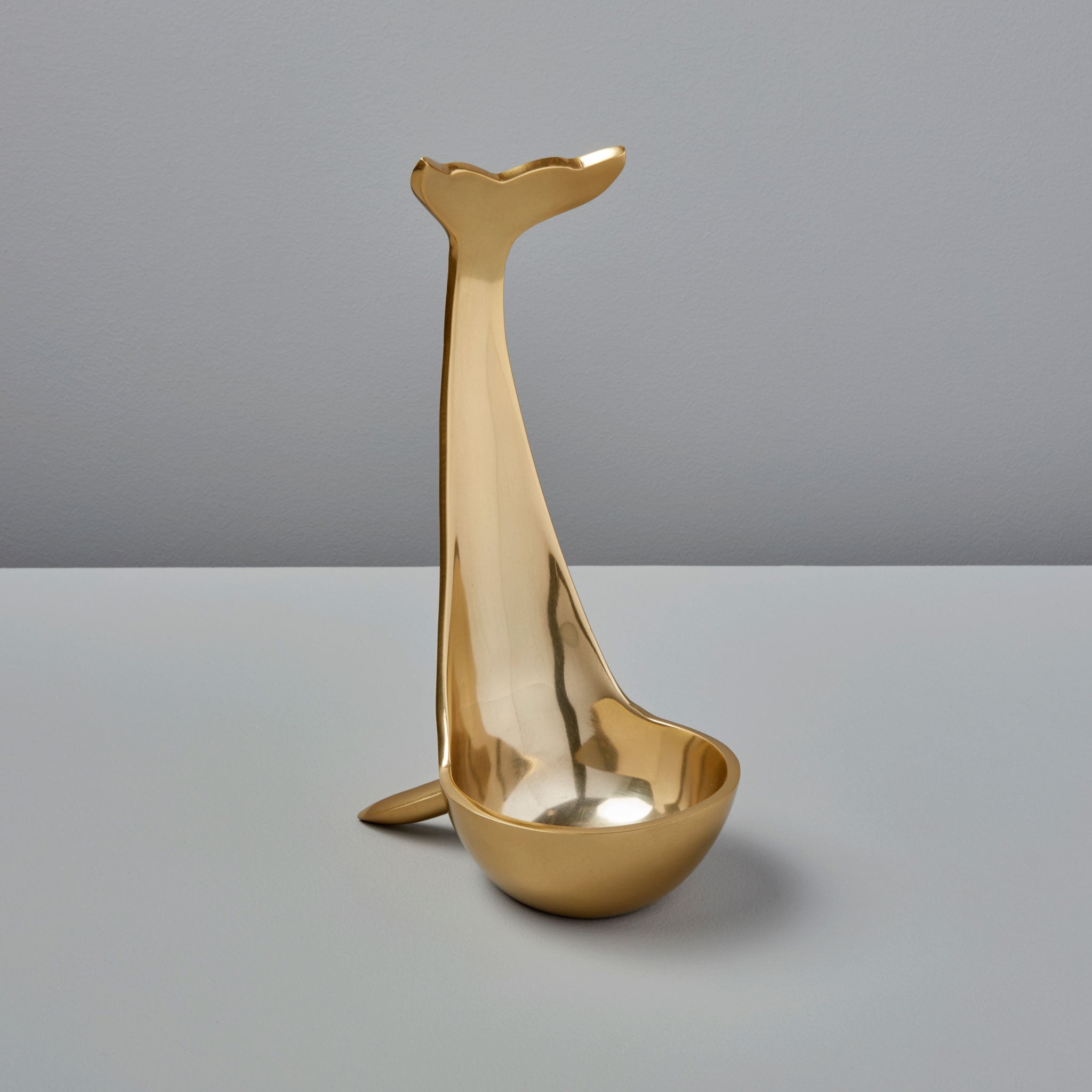 Gold Polished Aluminum Whale Bottle Holder