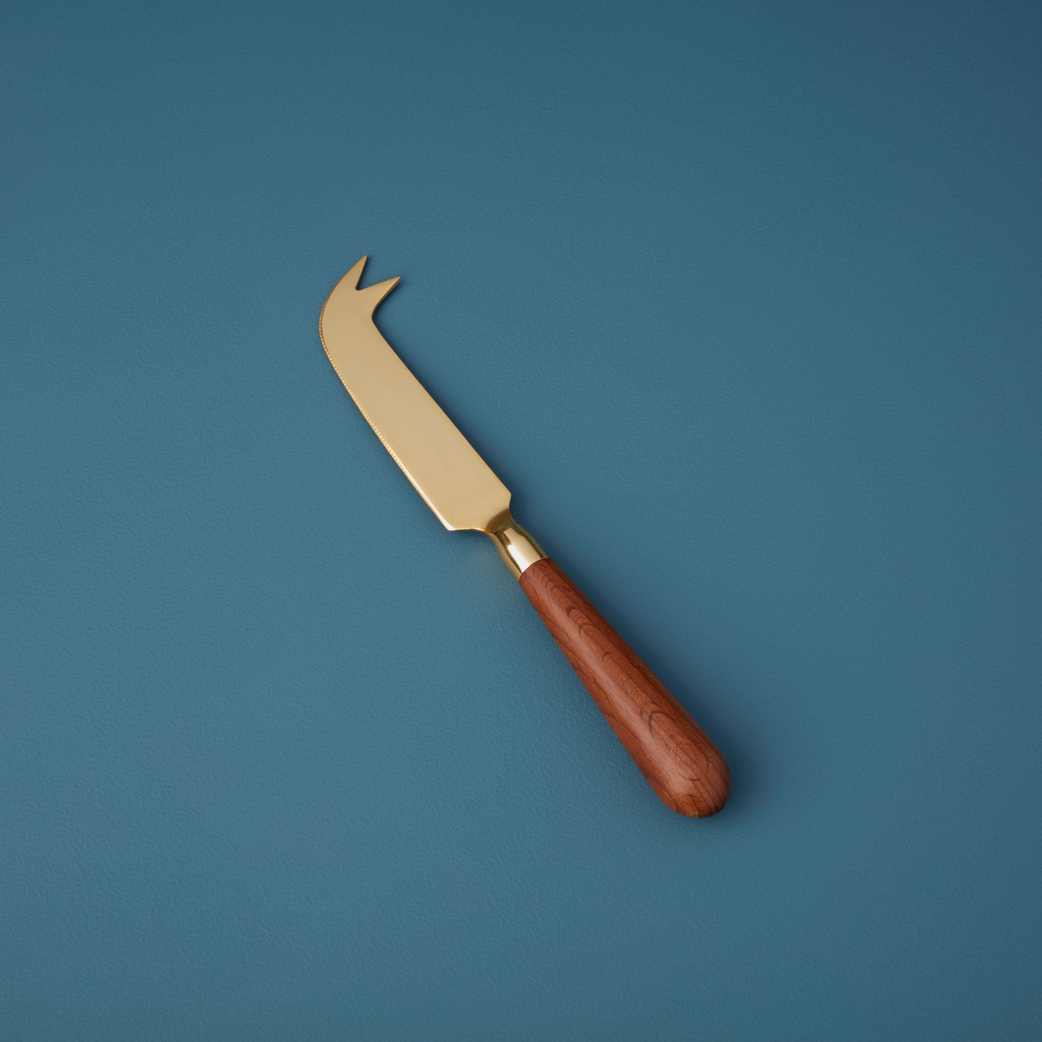 Gold &amp; Wood Cheese Knife