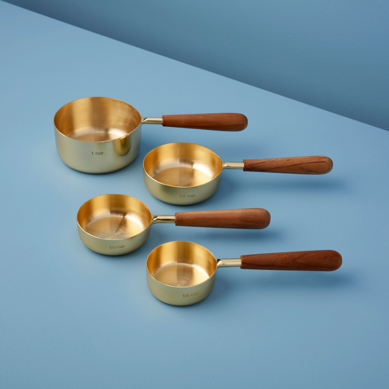 Gold & Wood Measuring Cups, Set of 4 – Be Home