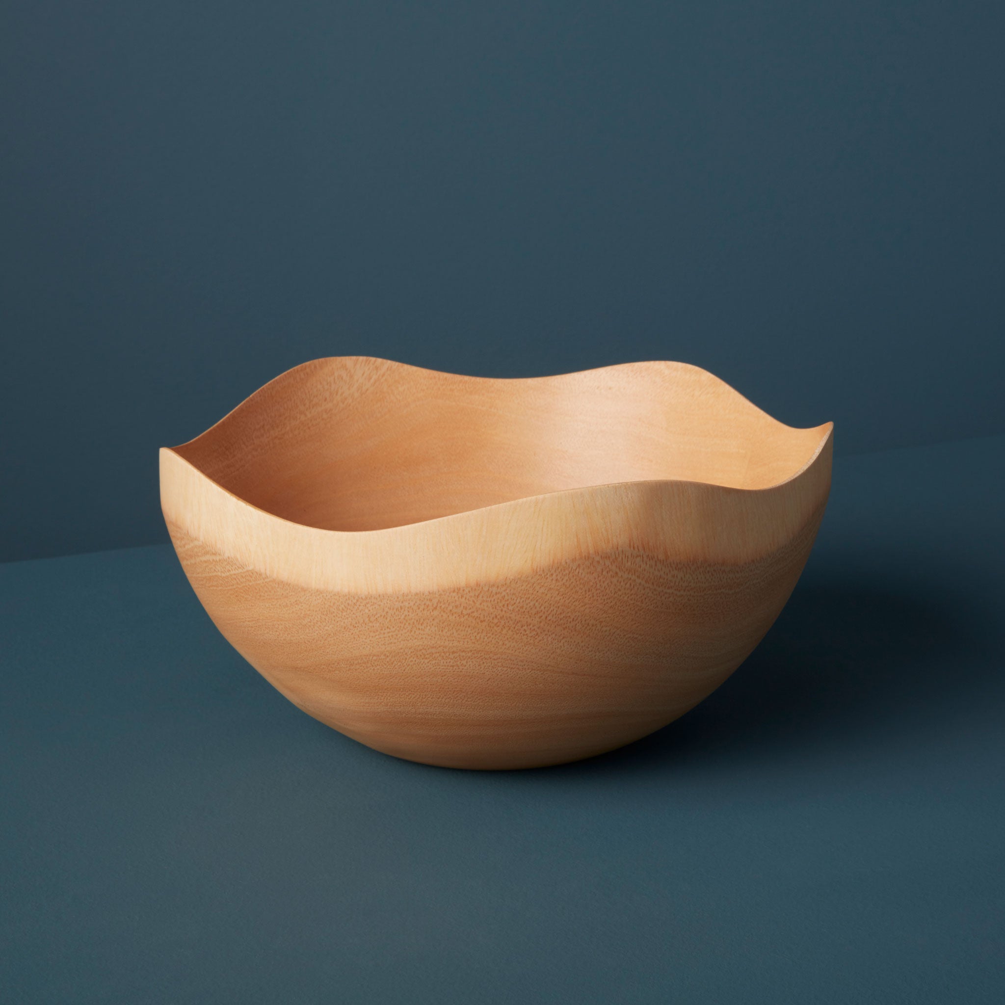 Kiln Mango Wood Wave Edge Bowl, Large