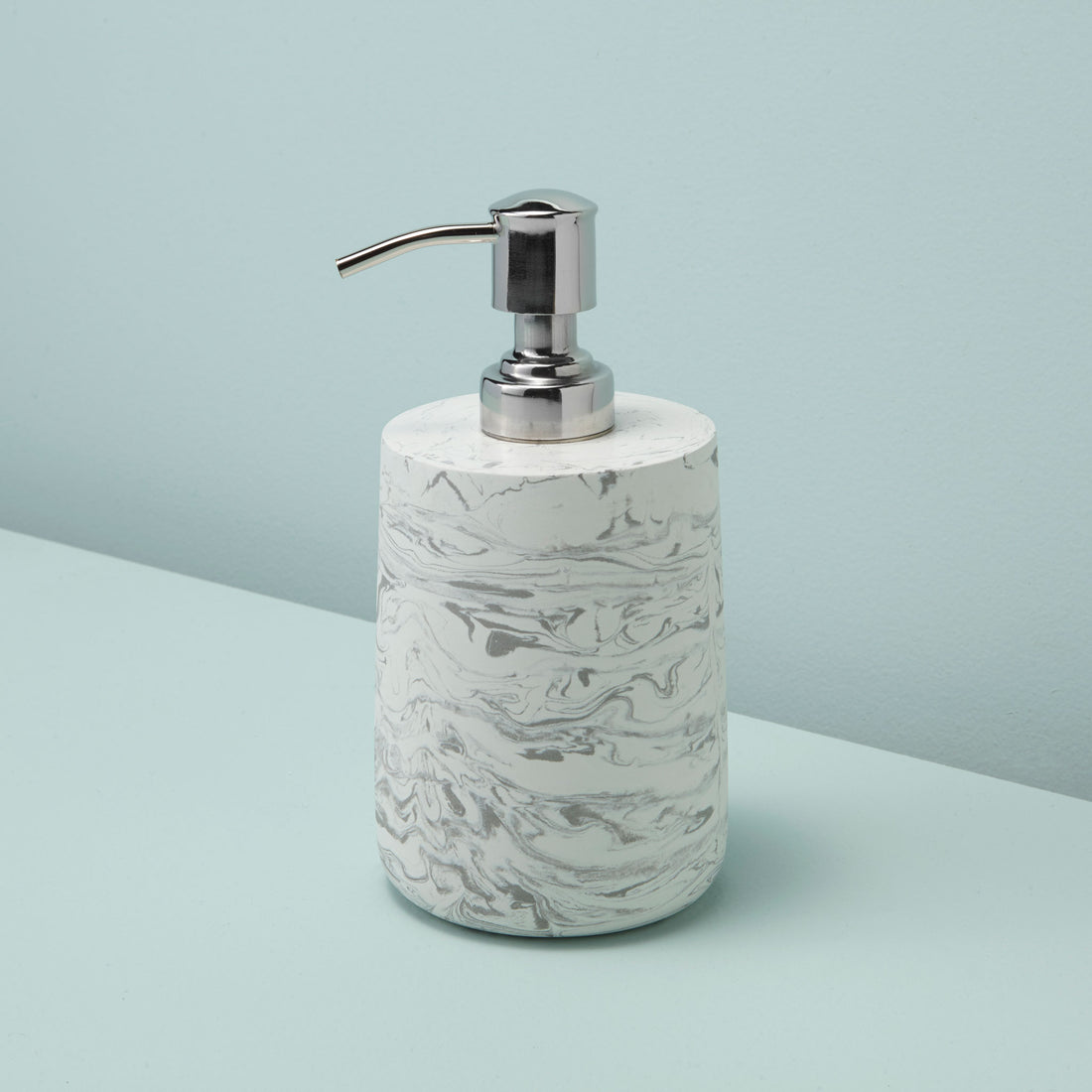 Marbled Cement Soap Dispenser, Gray
