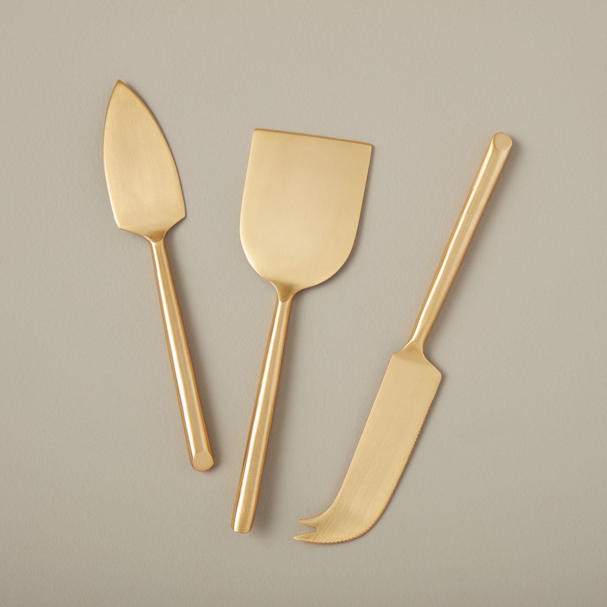 Matte Gold Cheese Knives, Set of 3 Be Home