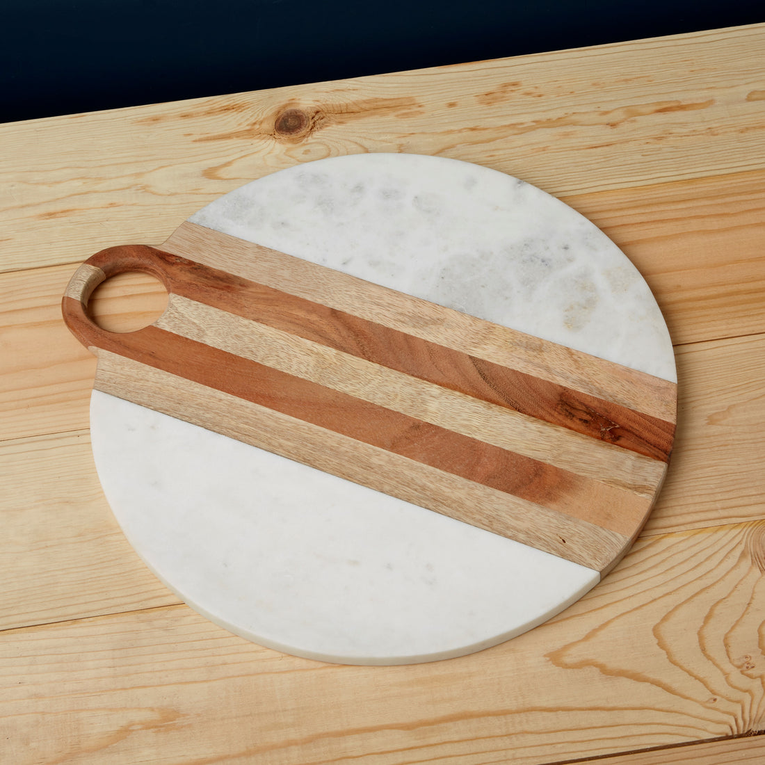 Moa Marble &amp; Wood Round Board