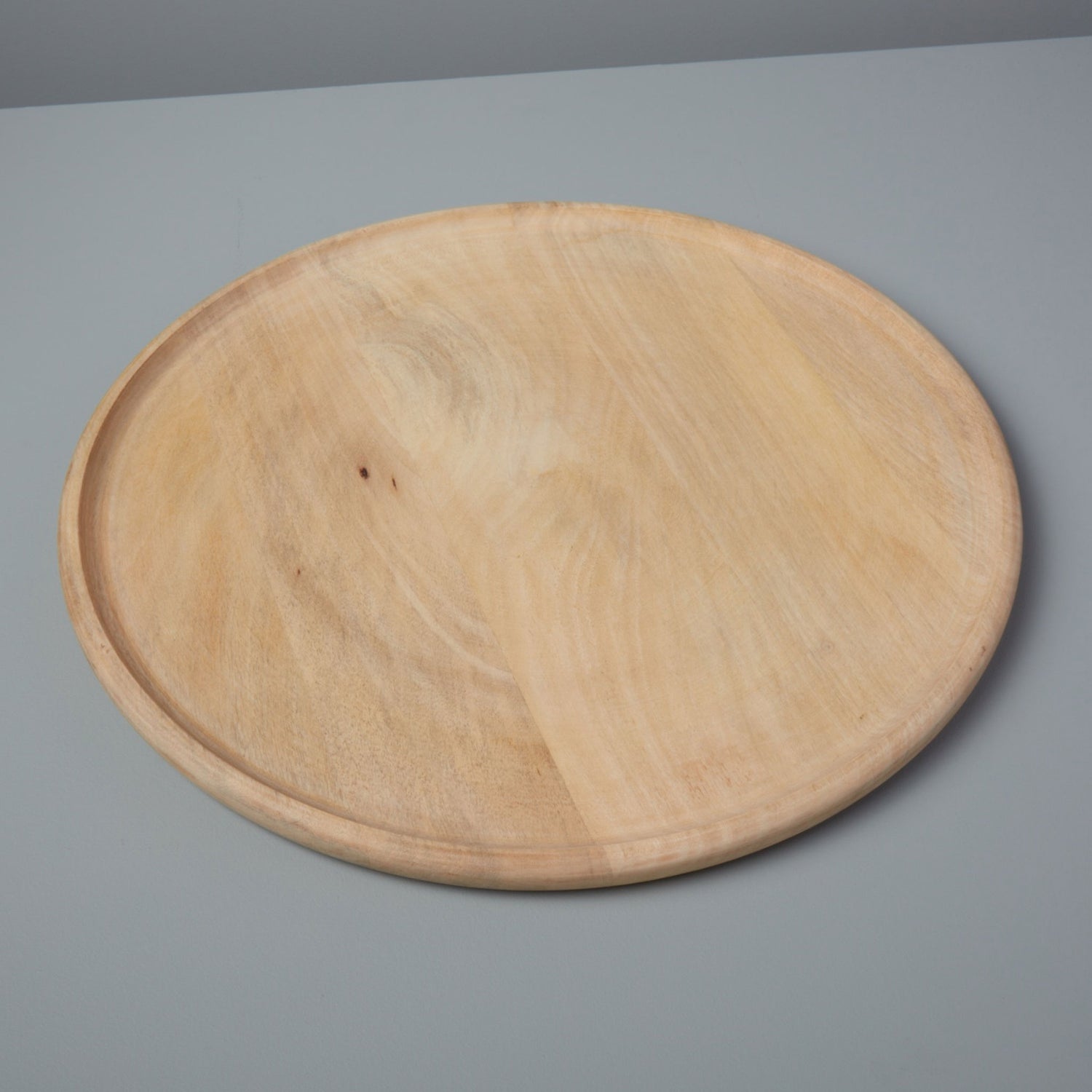Raw Mango Wood Round Tray, XL
