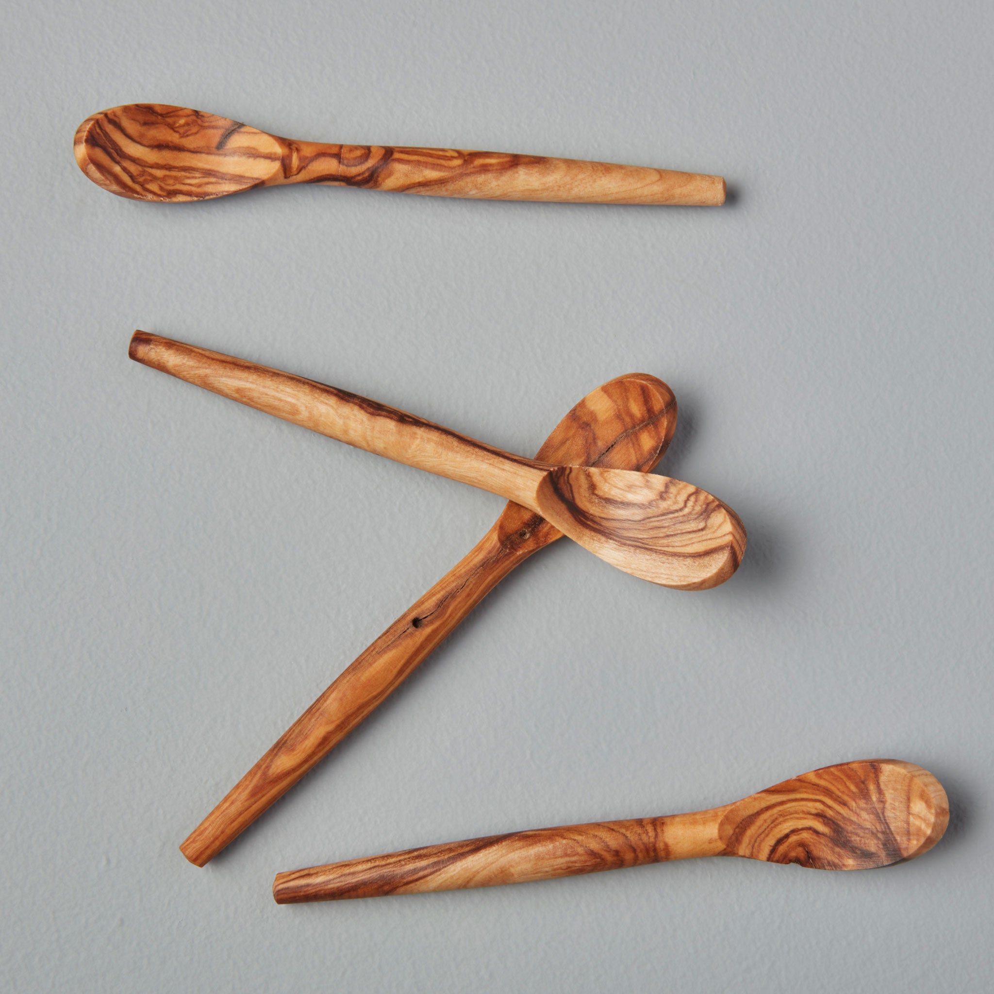 Olive Wood Spoons, Mini Set of 4
