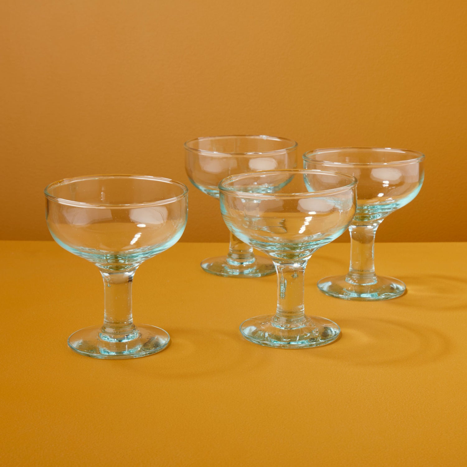 Premium Recycled Coupe Glass, Set of 4