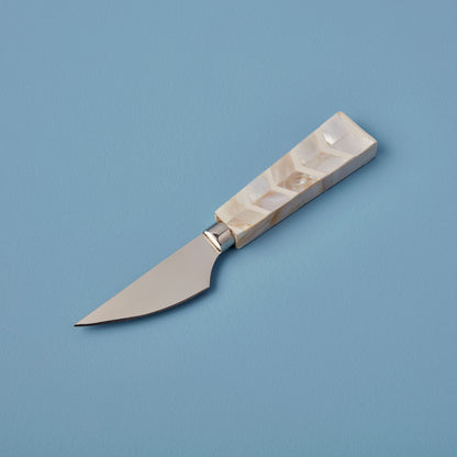 Stainless Steel &amp; Shell Mosaic Cheese Knife