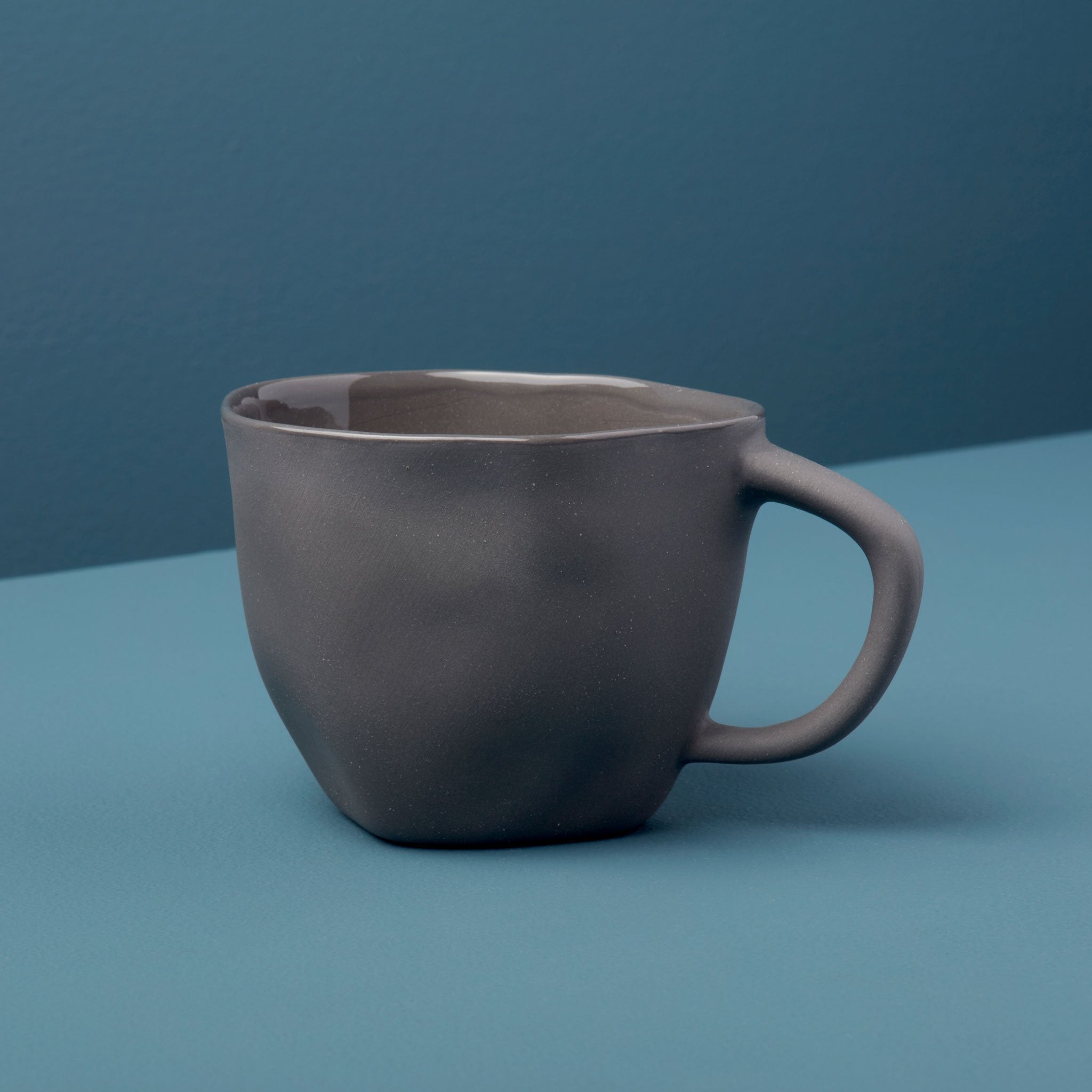 Tam Stoneware Cappuccino Cup, Slate, Set of 4