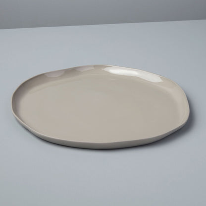 Tam Stoneware Flat Dinner Plate, Sterling, Set of 4