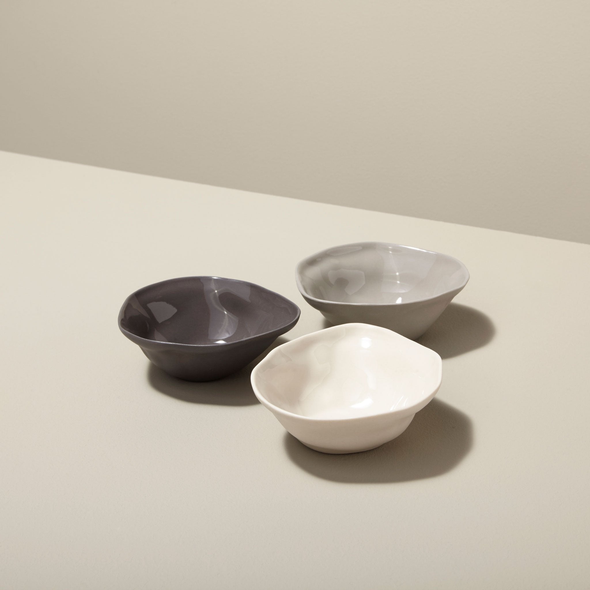 Tam Stoneware Pinch Bowl, Pearl, Set of 2