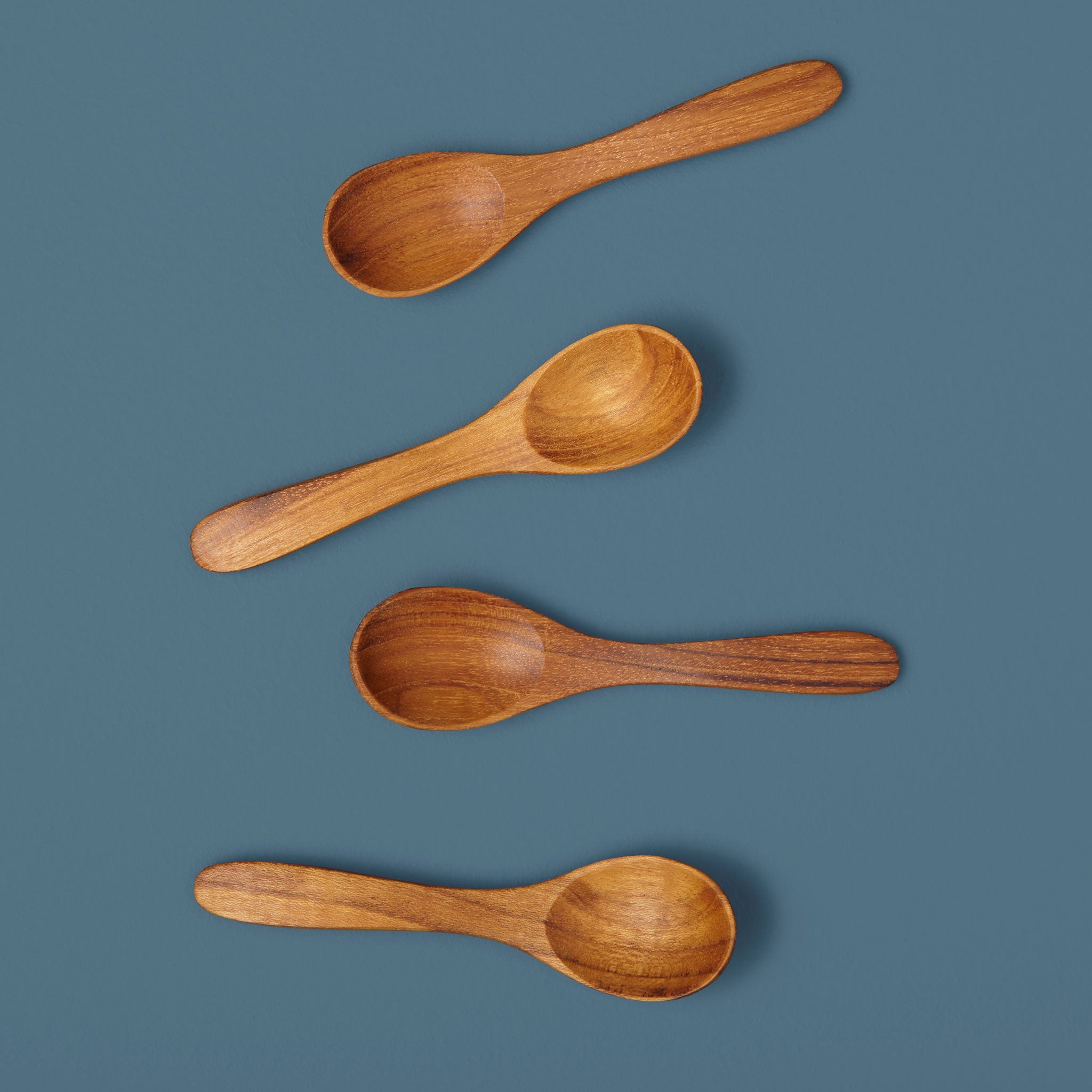 Teak Spoons, Small, Set of 4
