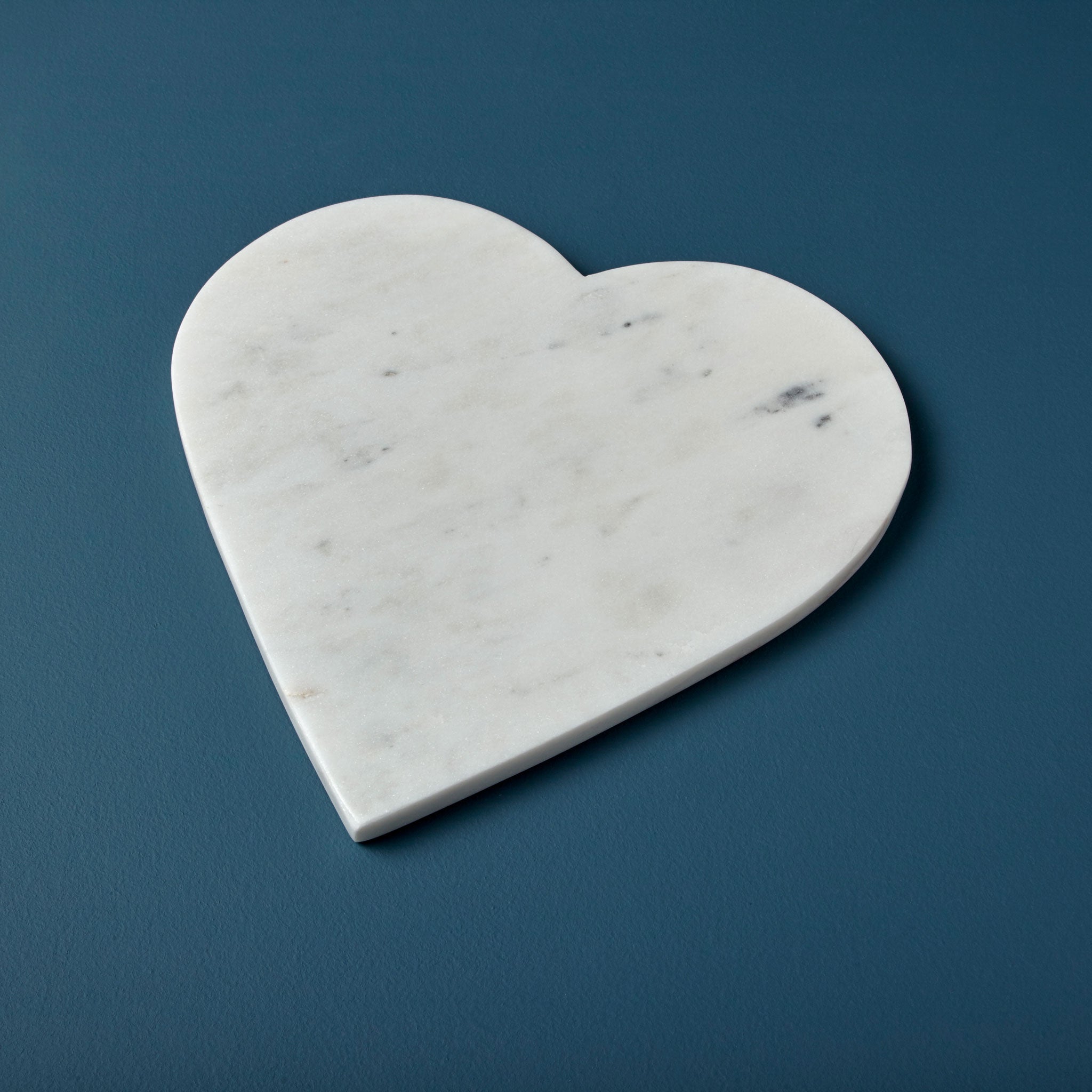 White Marble Heart Serving Board