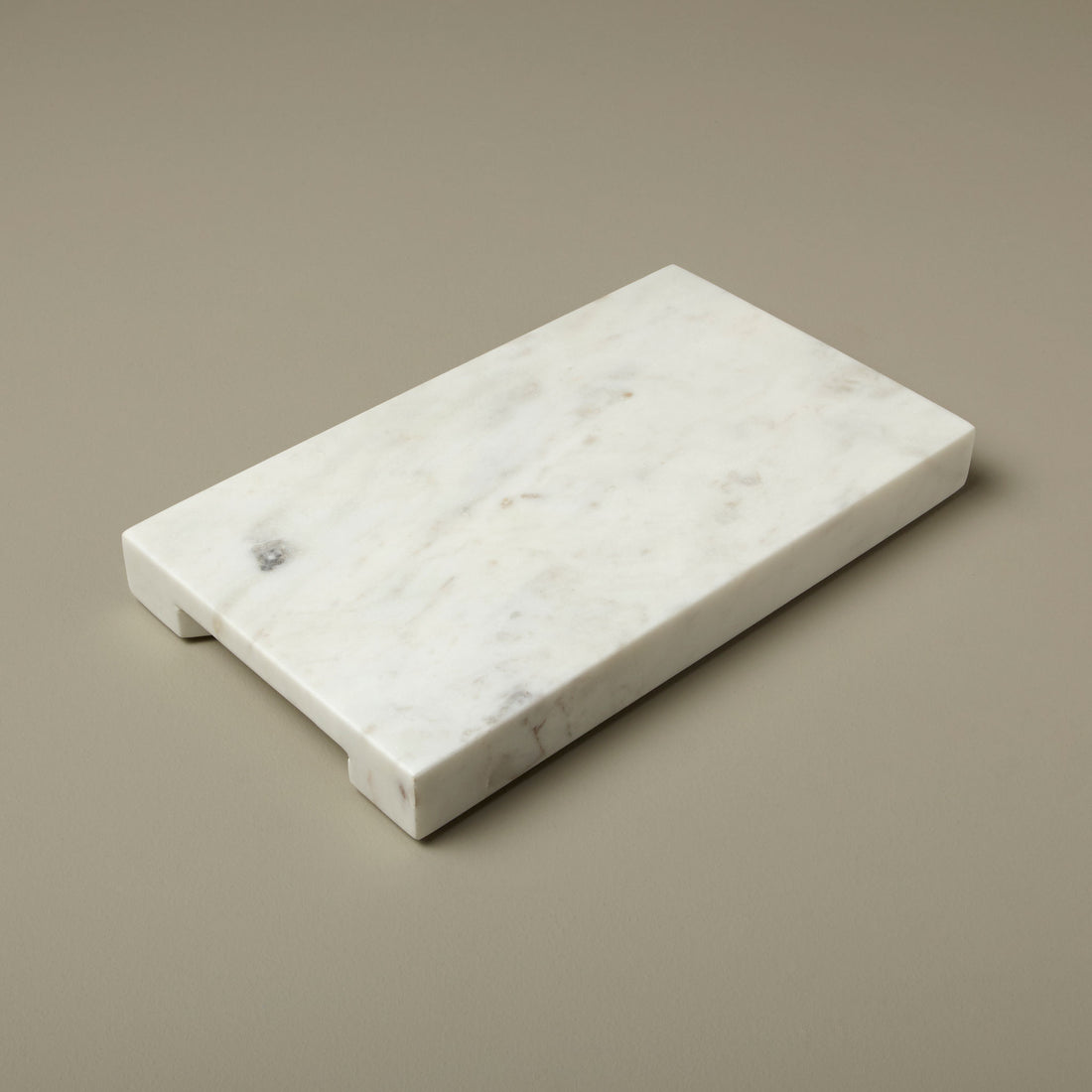 White Marble Prep Board with Handle Grooves