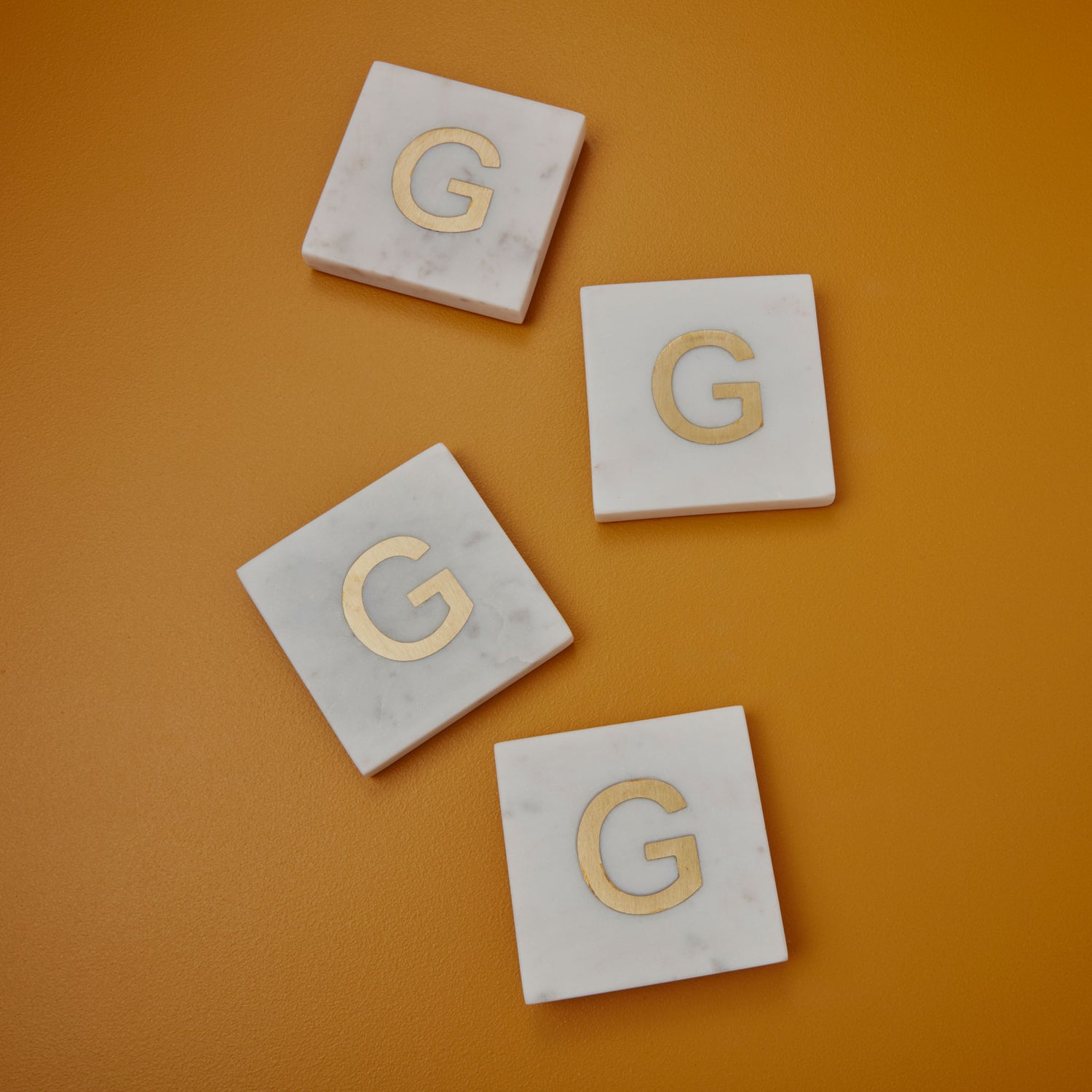 Verona Marble Monogram Coasters Set of 4 - Letter G