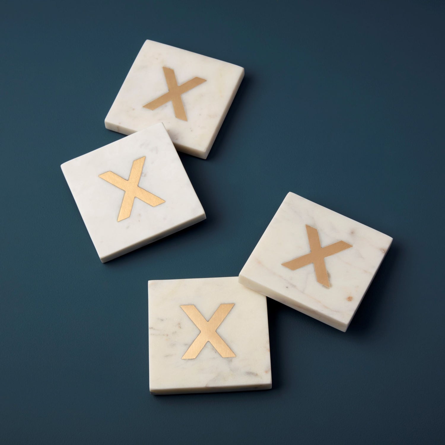 Verona Marble Monogram Coasters Set of 4 - Letter X