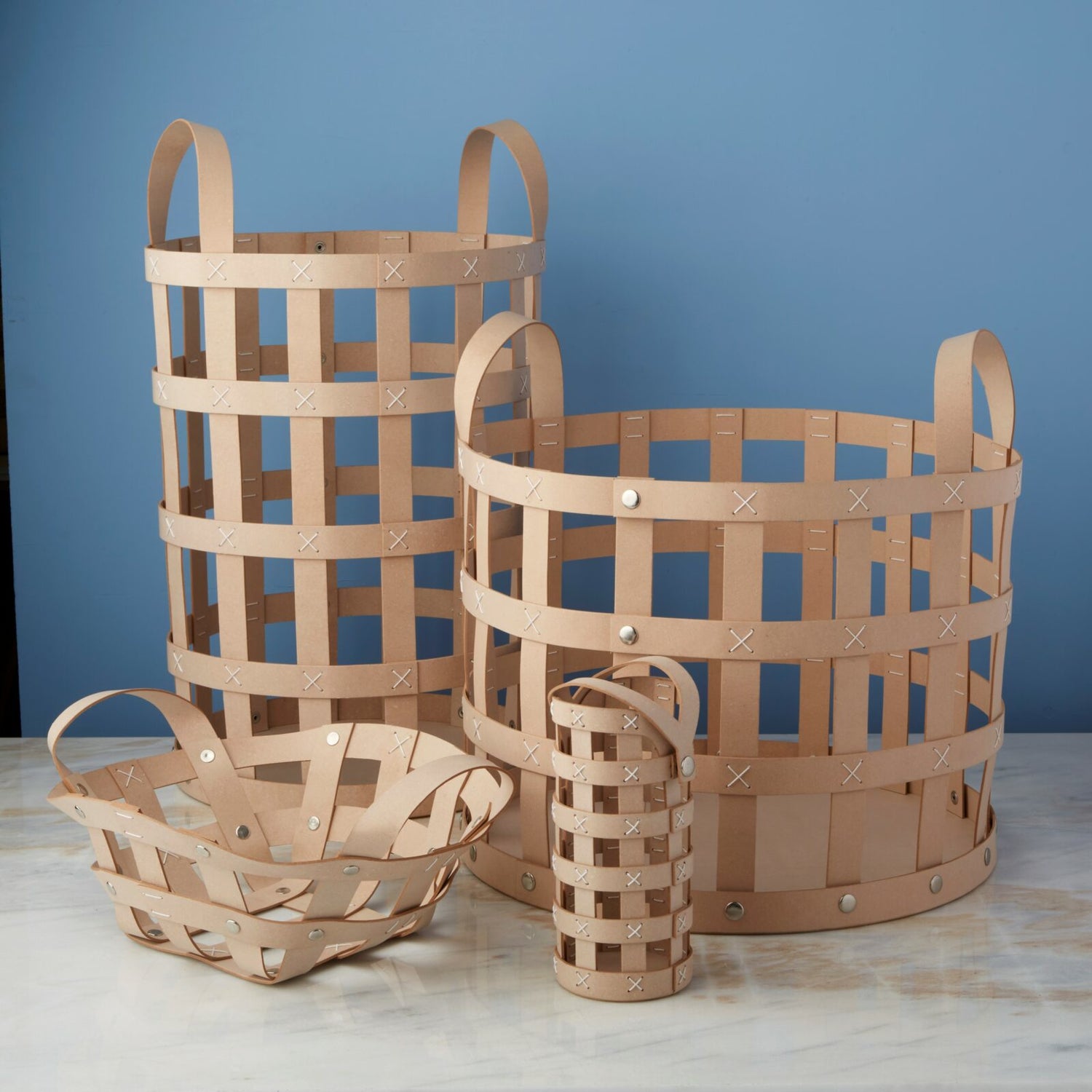 Pali Recycled Leather Everything Basket