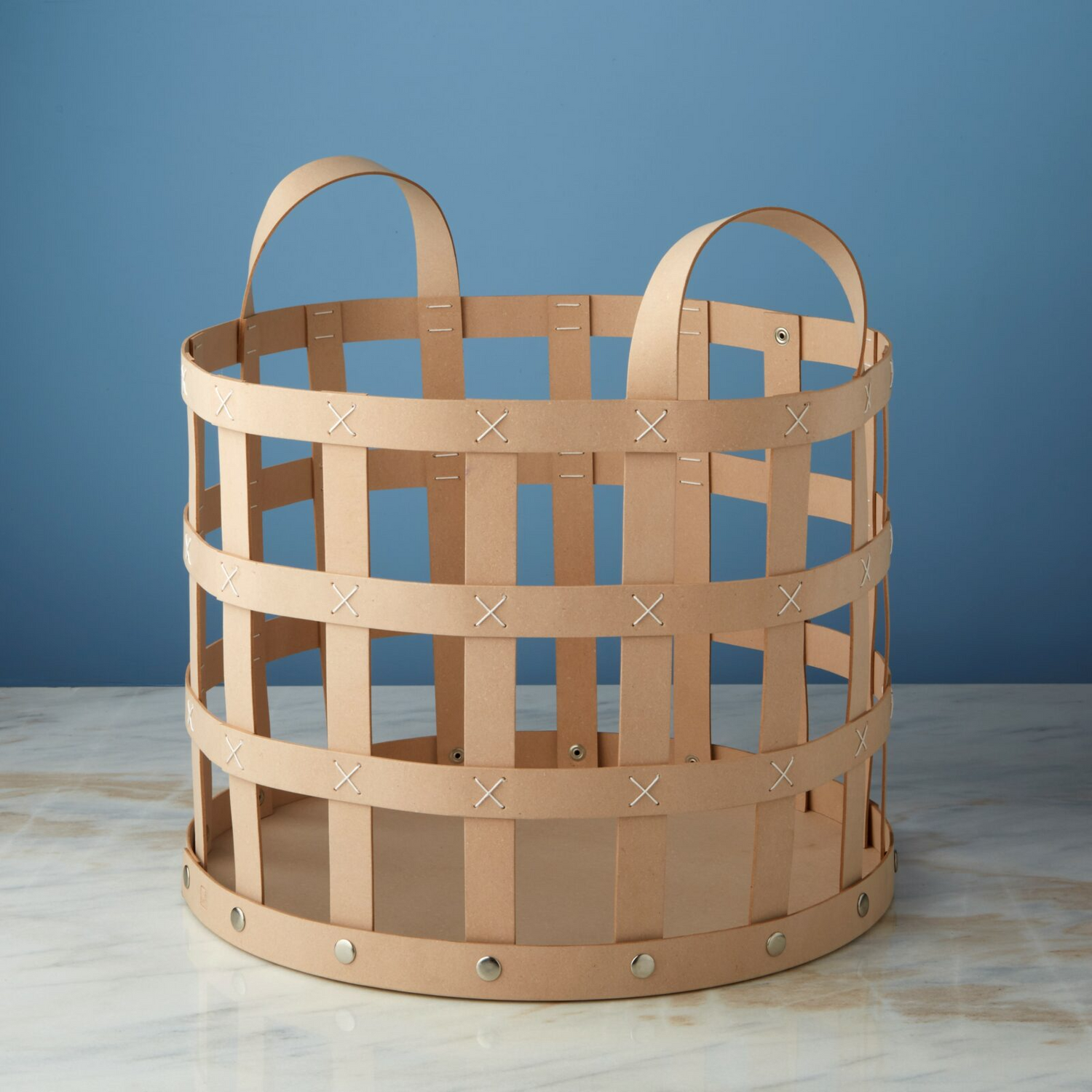 Pali Recycled Leather Floor Basket